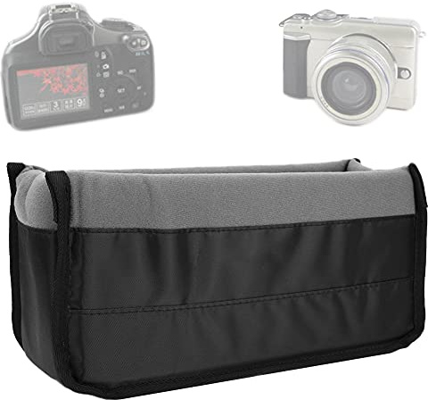 Agatige Bolsa de inserción para cámara, Impermeable, a Prueba de Golpes, Bolsa de inserción para Lente de cámara DSLR, Resistente al Agua, Bolsa de inserción para cámara, Bolsa Acolchada (Gris)