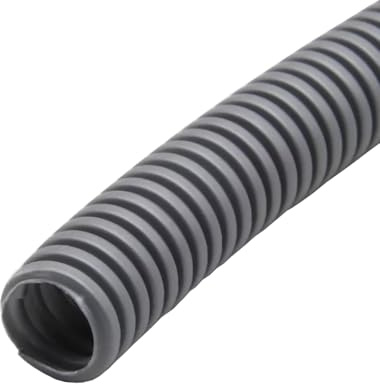 MOCNT Tubo Corrugado Coche Flexible Alambre Tubo Corrugado Cerrado Organizador de Cable Conducto Cables Gestión Protección Manguera Gris Exterior 25mm Longitud 10Metros