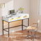Lvifur Schminktisch mit LED-Beleuchtung in 3 Lichtfarben,Dressing Table mit USB/Type-C Anschluss,Kosmetiktisch mit 3 Schubladen