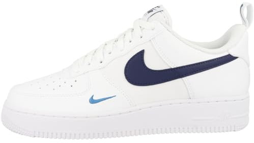Nike Herren Air Force 1 '07 Sneaker, White Deep Royal Blue Lt Photo Blue, 40 EU