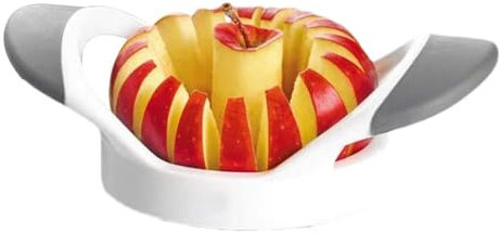 Gazocua Coupe-fruits, coupe-pommes en acier inoxydable, coupe-fruits en métal, multifonction, 16 tranches, éplucheur de fruits en acier inoxydable, coupe-fruits