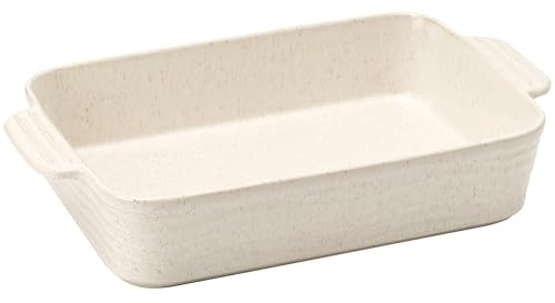 POECER Plat de cuisson carré en céramique de 3 300 ml pour four, ustensiles de cuisson carrés en porcelaine de 36,5 cm avec poignées, moule à lasagnes pour la cuisine, parfait pour la cuisson et le