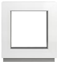 Framex källarfönster – fast glas (Fib) vit 45 x 45 cm 2 fack 32 mm (4/24/4) litet fönster/garagefönster/plastfönster bredd x höjd 450 x 450 mm