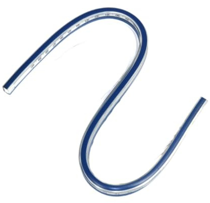 siduytin Flexibel kurvlinjal Flexibel linjaltillbehör Ritning Målning Ingenjörsgrafik Mångsidigt mätverktyg Ritverktyg böjd Böjbar Dubbelsidig Quiltning Kontorsmaterial, 100 cm