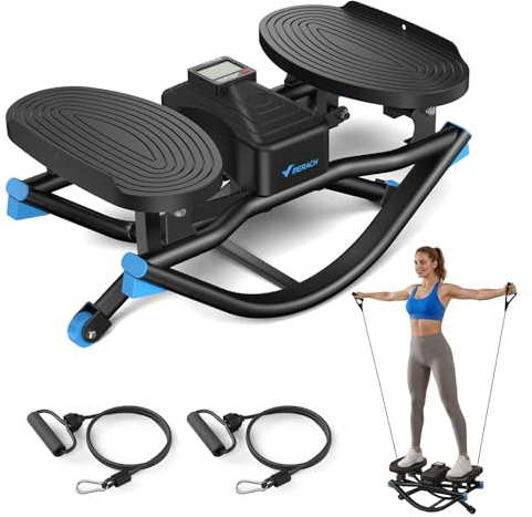 Merach Rock Stepper for Home,Lateral U-shaped Stepper with Resistance Bands for Full-Body Workout,Low-Impact Side to Side Rocking Steppers for Legs/Glutes/Abs,150KG Max Load, No Assembly