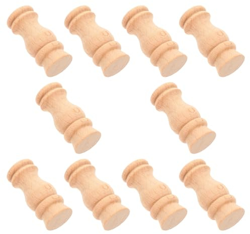 Warmhm Resistentes Efecto Decorativo 10 Husillos Estilo Vintage de Madera Beige Pack de 10 Piezas para del Hogar para Manualidades y Escaleras