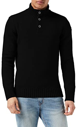 Schott NYC Homme Ploutrider4 Pull Sweater, Noir, L EU