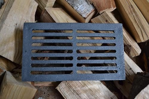 SEZAM 26,5 x 15,5 cm Gussrost Ofenrost Ascherost Kaminrost passend Kaminofen Tafelrost Rost Ofengitter Kamin Ersatzteile Zubehör Gussrost Ofenrost Grillkamin Eckig Eckrost