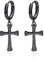 Schwarzes Kreuz Ohrringe 925 Sterling Silber Kreuz Huggie Hoop Schwarzes Kreuz Hoop Ohrringe Kreuzschmuck für Männer Frauen