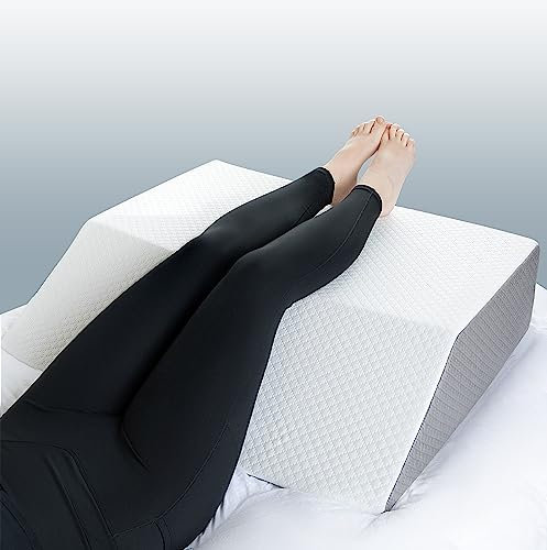 Kolbs Extra breites Beinerhöhungskissen, schicker Jacquard-Bezug, XL und breit für mehr Komfort, Keilkissen, Kniekissen, Beinkissen, Keilkissen für Beine, Bein, Knie, Knöchel, Erhöhung nach
