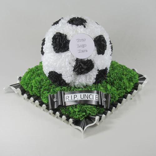 Just Because Flowers Customisable Artificial Flowers Wreath for Funeral or Grave - Football Tribute with Team Colours