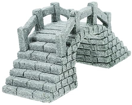 Yardwe Décoration De Tour Japonaise Pont Miniature Modèle De Pont De Table De Sable Ornement De Table Mini Décoration De Jardin Pont en Arc en Résine Pont Daquarium Pont De Pierre Antique