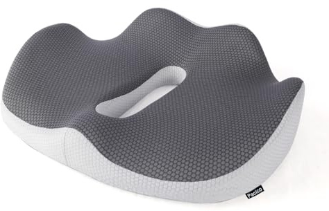 Pacico Memory Foam Seat Cushion for Office Chair, Home Chair, Car Seat, Airplane, Wheelchair, Pain Relief for Long Sitting, Non-Slip Bottom, Removable Cover