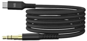 WE Câble USB-C/Jack Mâle 1.20m Nylon tressé Noir