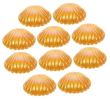 WHAMVOX 10piezas Cajas De Dulces Forma De Concha Para Bodas Cumpleaños y Fiestas Embalaje Decorativo De Color Perla Dorada