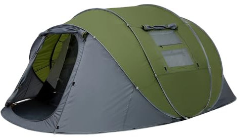 Zelt 4-6 Personen Wasserdicht, Pop up Zelt Wurfzelt [5 Fenster] Camping Zelt ab 4 Personen Doppelwandig Shelter 6 Mann 3 Sekunden Easy Zelt Grosses Popupzelte für Outdoor Sport Picknick Reisen Strand