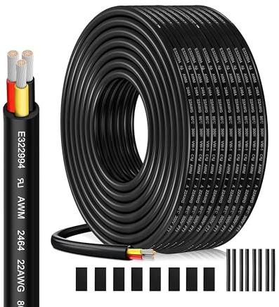 HuLuWa UL2464 22AWG 3x0,34mm² Verlängerungskabel, 20m