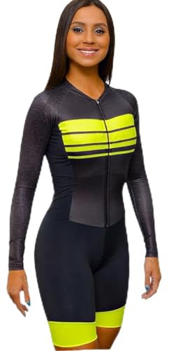 Women's Triathlon Suit One-Piece Cycling Suit Long Sleeve Skinsuit Jumpsuit Cycling Women's Cycling Jersey XS-3XL, 9, Medium