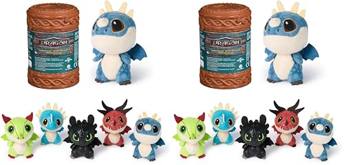 Dreamworks Dragons How to Train Your Dragon, Mini Peluche Giocattolo a Sorpresa, Drago di Peluche da 7,5 cm, Giocattoli a Sorpresa, Giocattoli per Bambini dai 4 Anni in su (i Modelli Possono variare)