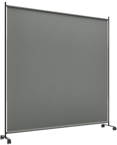 Outsunny Pannello frangivista esterno su ruote, oscurante, autoportante, paravento con vista giardino, per terrazzo, balcone, 183 x 30 x 181 cm, grigio