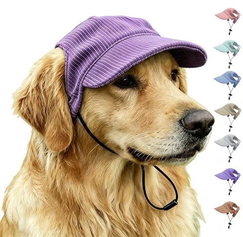 TABKSOLA - Casquette de baseball pour animaux de compagnie avec trous pour les oreilles - Bonnet multicolore pour chiens & chats, chapeau de soleil pour chien pour l'été & l'automne, casquette de