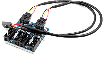 iHaospace USB Hub Intern 1 auf 4 9-Poliger Mainboard USB Splitter Header Hub Intern Stecker 1 bis 4 Buchse, USB 2.0 Y Splitter, USB 9-Pin intern Kabel, Mainboard Erweiteringssteckplatz USB 4