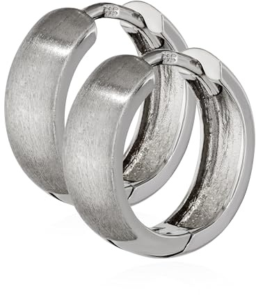 NKlaus silver par 925 sterlingsilver fällbara creolörhängen 14 mm matt anlöpningsskydd 4810