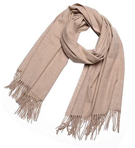 DonDon Schal Damen Winter Wollschal Winterschal groß und flauschig 200 x 70 cm - Beige