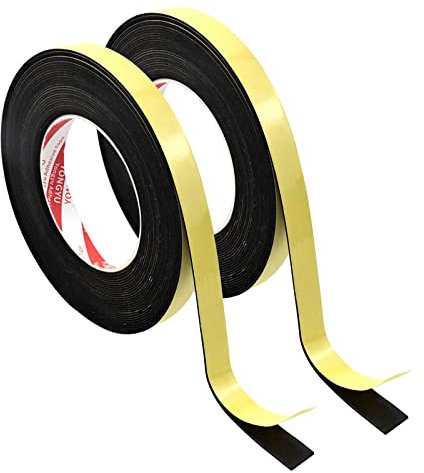 Guarnizione di Tenuta in Schiuma 2 Rotolo 10m (L) x 15mm (W) x 1mm (H) Guarnizione Finestra Autoadesiva Strisce, Alta Densità Neoprene Adesivo Isolamento Nastro Sigillante