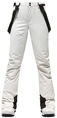 BOTCAM Pantaloni da sci da neve da donna antivento impermeabili termici da escursionismo salopette pantaloni donna Elefante (Bianco, M)