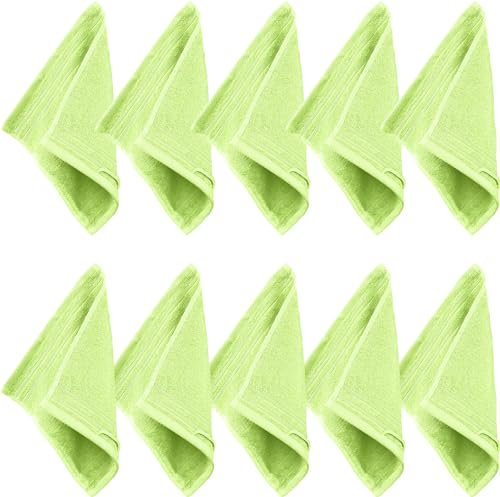 Erwin Müller Seiftuch Heidelberg 10er- Pack, 100% Baumwolle hellgrün Größe 30x30 cm - weiche Qualität, saugstark und strapazierfähig - praktisch durch Schlaufe