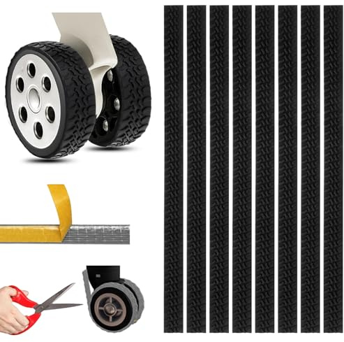 Kakveiai Protector de Ruedas de Equipaje - Cubierta de Gel de Sílice Antideslizante Antiruido para Ruedas Giratorias de Maleta - 8 Piezas