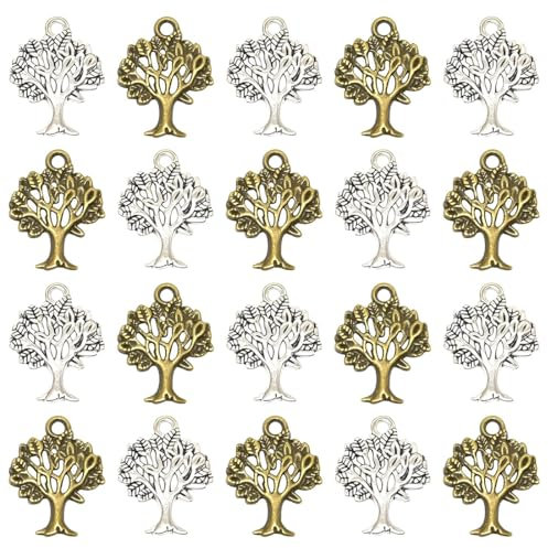 JEYORZY Ciondolo Albero della Vita in Metallo, 20 Pezzi Ciondolo Albero della Vita Charms Pendenti per Decorazione Bomboniera Collana Creazione di Gioielli, Bomboniere per confezionare Regali lavori