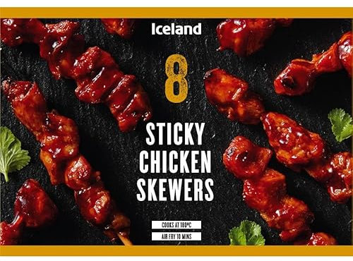 Iceland 8 Sticky Chicken Skewers 144g