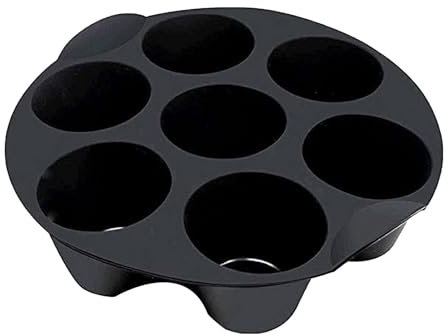 Molde de Silicona para 7 Magdalenas, Molde Magdalenas Air Fryer, Antiadherente Molde Magdalenas Horno para Freidora de Aire, Bandeja para Hornear Magdalenas, Pasteles, Muffins, Brownie y Pudín