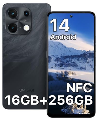 UMIDIGI Note 100 Mobile Phones, (2025) Android 14 Phone, 16(8+8) GB +256GB/1TB Smart Phone, 6.8+ 120Hz, 50MP Camera, 4G Dual SIM Free Unlocked Mobile Phones, 5000mAh, NFC/FaceID/Fingerprint, Black