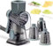 Amayz Infinit Rotary Cheese Grater – 3-in-1 Slicer, Shredder & Grater | Secure Suction Base | Modern Blue Design for Cheese, Veggies, Nuts & More