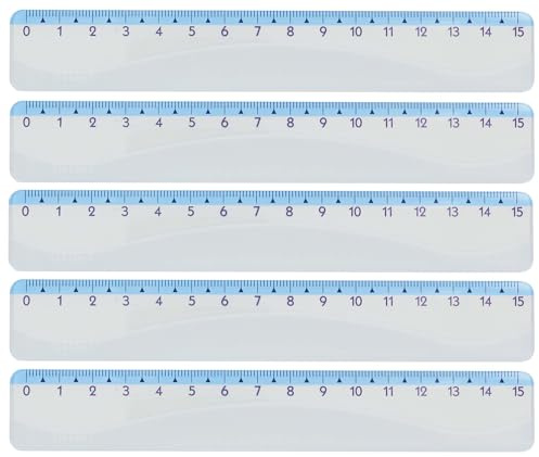 KUM AZ228.01.16-B - Righello Style, 15 cm, blu, 5 pezzi, materiale scolastico