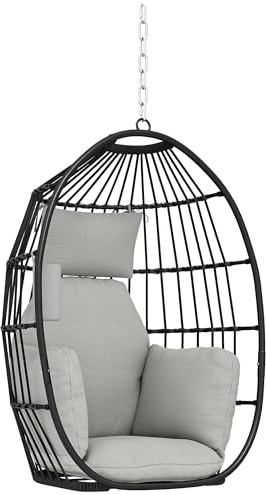 Outsunny Fauteuil Suspendu Fauteuil œuf Suspendu, 120 kg, Gris foncé