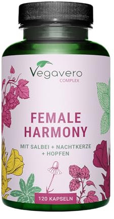 Wechseljahre Vegavero | Meno Balance für Menopause | wildyamswurzel, Nachtkerze, Hopfen, Salbei, Kamille | 100% Natürlich & Hormonfrei | Vegan
