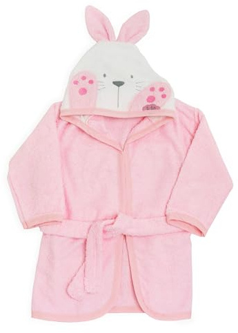 Ti TIN Accappatoio Bambino con Cappuccio e Orecchie, 90% Cotone Assorbente, Taglie 6–18 Mesi, Morbido per Dopo Bagno