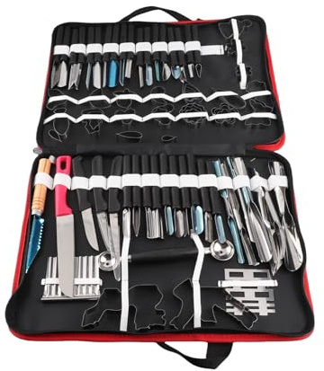Yosoo 80PCS/Set Culinary Carving Tool Kit,Chrome steel Culinary Carving Peeling Tools Kit,for Fruit Vegetable Garnishing Carving Slicing including Carry Bag Halloween Pumpkin Carving Kit