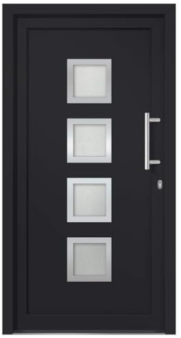 vidaXL Porta di Ingresso con Accessori Sicurezza Eleganza Entrata Casa Edifici Soglia Alluminio Rinforzi e Anima in Acciaio Antracite 108x208 cm