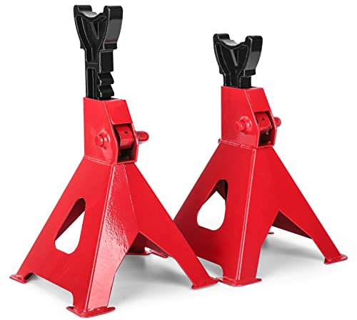 Trintion 2 Stück Unterstellböcke 3T Wagenheber Ständer Wagenbock Werkstattstände Verstellbar für PKW KFZ Werkzeuge Werkstattausrüstung