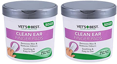 AB Tools 100PK Dog Pet Ear Cleaning Finger Pads Wipes Removes Wax Dog Hygiene