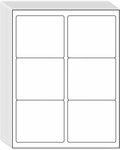 3-1/3 x 4 Shipping Address Labels 3000 Label Stickers Paper for Laser/Inkjet Printer 6 per Page Printable Mailing Labels, FBA Box Labels - Matte, 500 Sheets
