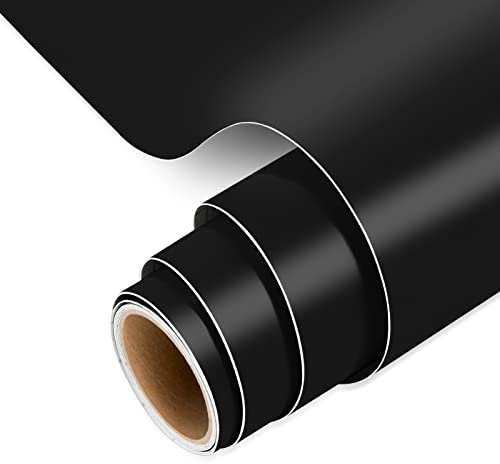 IModeur Matte Black Permanent Vinyl Roll - 30.5 x 152.5 cm Self Adhesive Vinyl for Cup, Black Vinyl for Birthday Gift, Party Ornaments, Home Decor