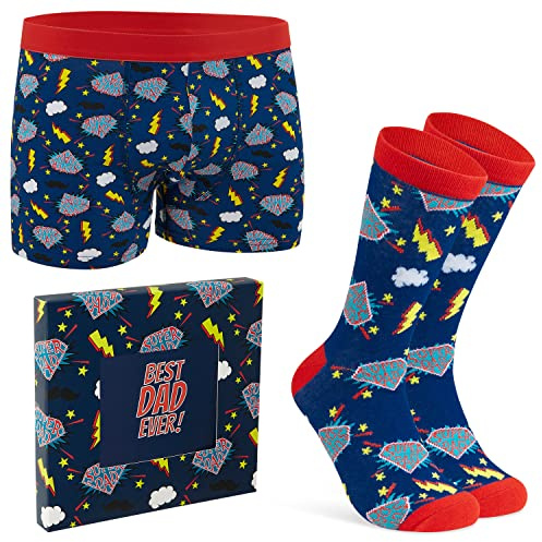 CityComfort Mens Boxers and Funny Socks Set Retro Gaming Boxer Shorts and Socks Soft Breathable Boxer Shorts Men Teenagers Dad Gifts for Men