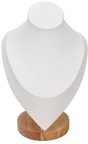 Sluffs Espositore Per Collane,Multiuso Elegante Busto Per Gioielli in Legno Espositore Per Gioielleria di Casa Fiera collo Catena E Busto PortaCollane Organizzatore di Collane(Bianco)