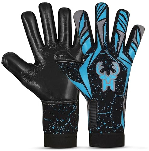 HHH Gants de gardien de but de football pour jeunes adultes – Gants de gardien de but de football professionnels avec paume antidérapante en latex allemand de 4 mm super adhérente pour les économies